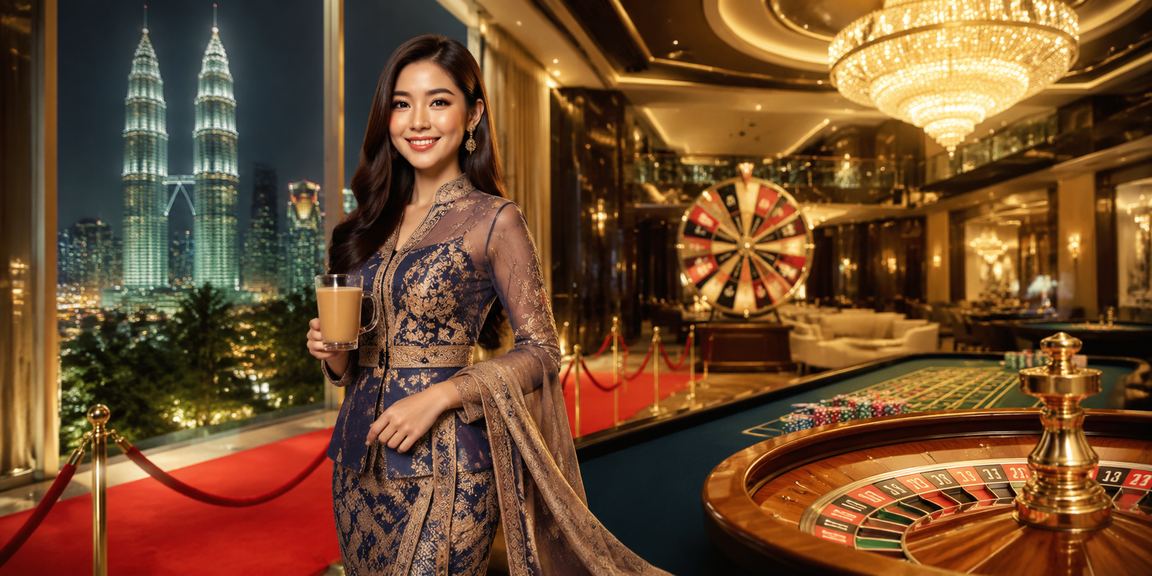Permainan meja kasino baccarat dan roulette bergaya Melayu di Kuala Lumpur